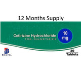 12 MONTHS SUPPLY of Cetirizine 10mg Allergy/Hayfever Relief Tablets with FREE DELIVERY (360 Tablets)