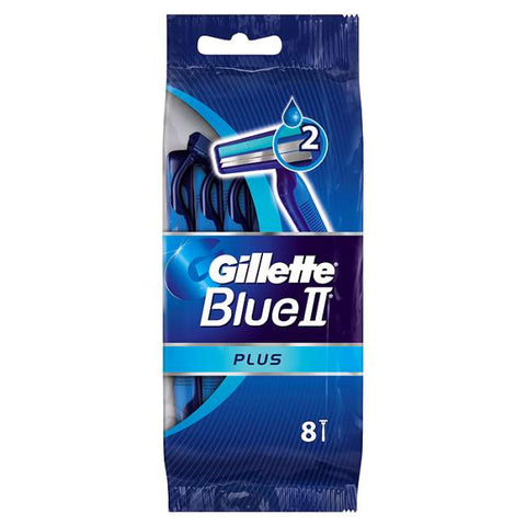 Gillette Blue II Plus Disposable Razor (8 Razors)