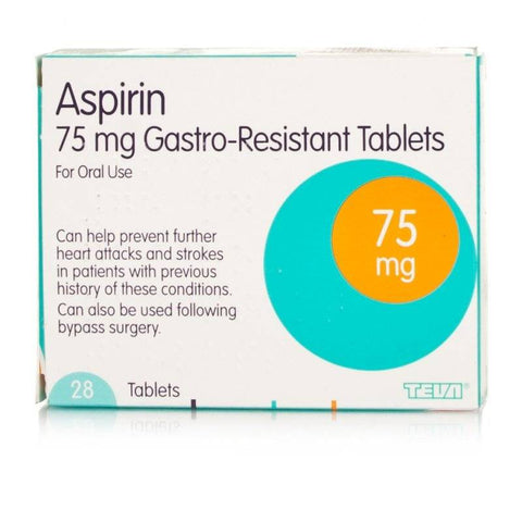 Asprin Enteric Coated Tablets Low Dose 75mg - SIX MONTH SUPPLY BUMPER PACK (6 x 28 Tablets)