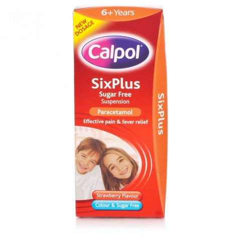Calpol Six Plus Sugar Free Strawberry Flavour Suspension (100ml)