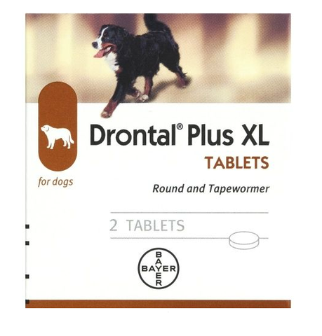 Drontal Plus XL Tablets For Dogs (2 Tablets)