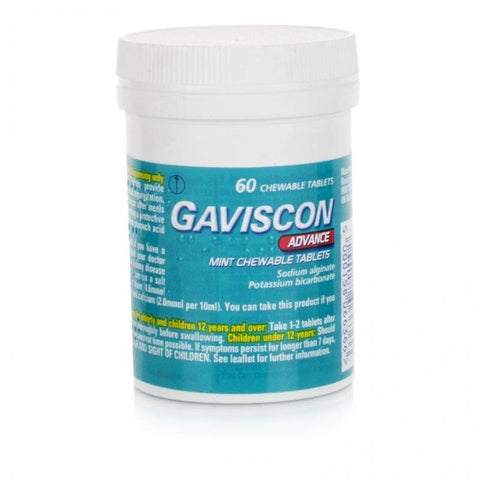 Gaviscon Advance Peppermint Flavour Chewable Tablets (60 Tablets)