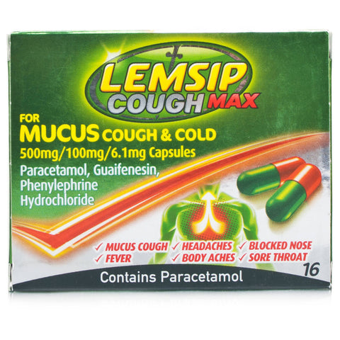 Lemsip Cough Max Capsules Mucus Cough & Cold (16 Capsules)