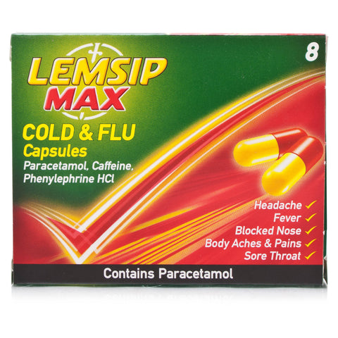 Lemsip Max Cold & Flu Capsules (8 capsules)