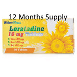 12 MONTHS SUPPLY of Loratadine Non Drowsy Hay-Fever/Allergy Relief Tablets 10mg (360 Tablets) - FREE DELIVERY