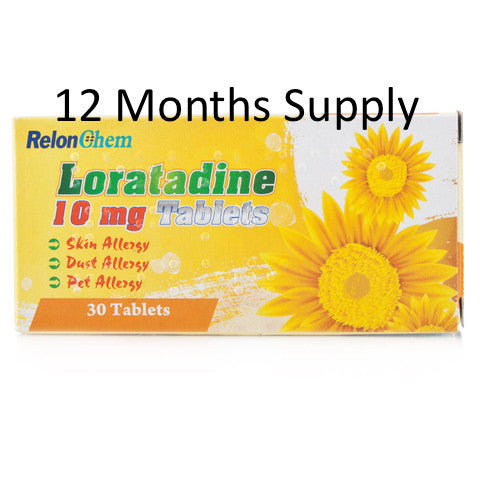 12 MONTHS SUPPLY of Loratadine Non Drowsy Hay-Fever/Allergy Relief Tablets 10mg (360 Tablets) - FREE DELIVERY