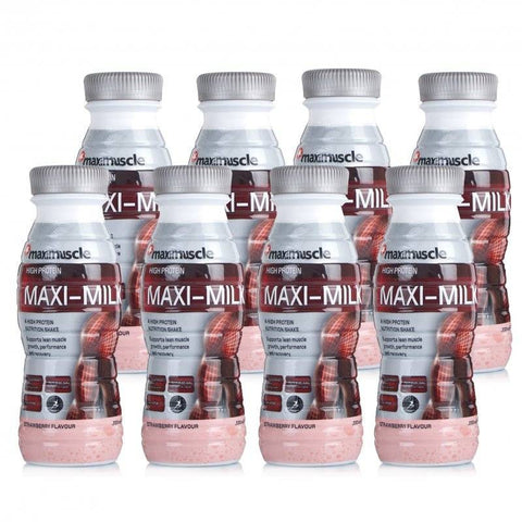 Maxi Milk Protein Nutrition Shake Strawberry (8 X 330ml)