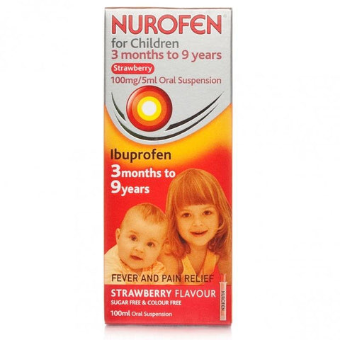 Nurofen for Children Strawberry Flavour Oral Suspension (100ml Bottle)