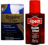 Regaine For Men Extra Strength Scalp Foam (3 x 73ml) + Alpecin Double Effect Shampoo (200ml Bottle)