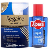 Regaine For Men Extra Strength Scalp Foam (3 x 73ml) + Alpecin Liquid - For use AFTER shampooing (200ml Bottle)