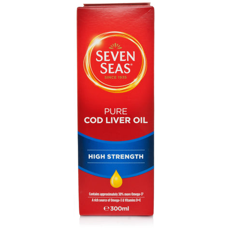 Seven Seas High Strength Pure Cod Liver Oil With Omega 3 Liquid (300ml)