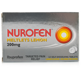 Nurofen Meltlets Lemon Flavour 200mg (12 Meltlets)